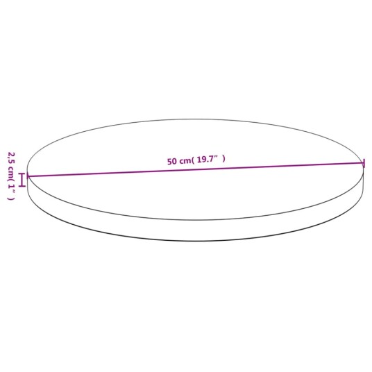  Bordplate Ø50x2,5 cm bambus 352680