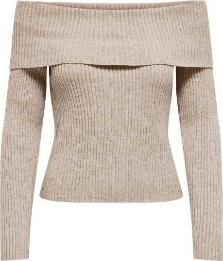 ONLY Onlkatia Ls Off Shoulder Knt Noos Beige S