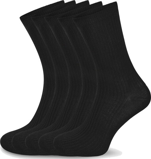 Enkel Studio Ribbed Bamboo Sock 5Pk Eslilly BLACK 37-41