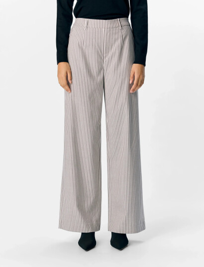 Object Objlisa Wide Pant Aop Noos - Cream - 36