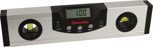 Digital Vaterpas 230 Mm/0,05° Med +-LaserOg Led Lys