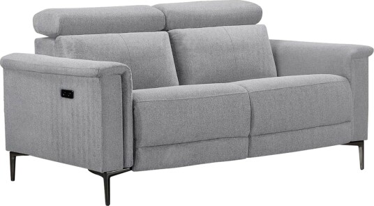 Sofa 2 seter Lund Lys grå Belfast stoff Elektrisk recliner Lys grå Belfast stoff Elektrisk recliner