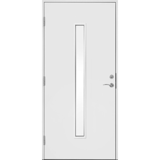 Solid Ytterdør funkis klart glass midtstilt 110x210 venstre hvit ncs s0502 y
