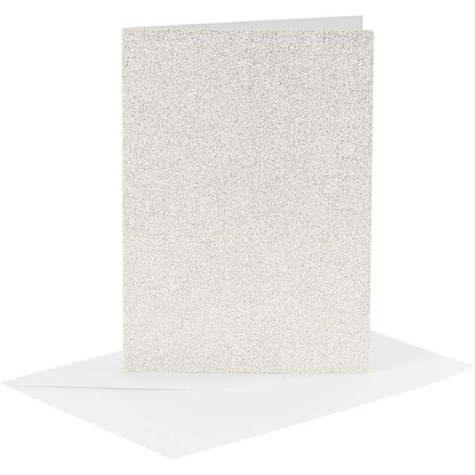 Kort Creativ Company og Konvolutt Glitter Kortstr 10,5x15 cm Konvstr 11,5x16,5 cm 4 sett/1 Pk