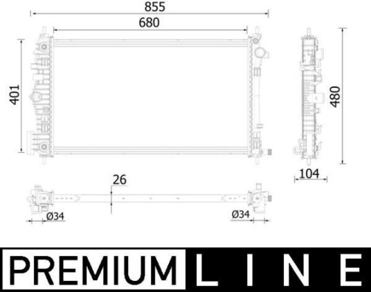 Radiator MAHLE ORIGINAL CR 2225 000P