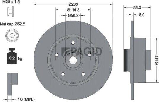 PAGID 54960NC Bremseskive PAGID 54960NC Bremseskive