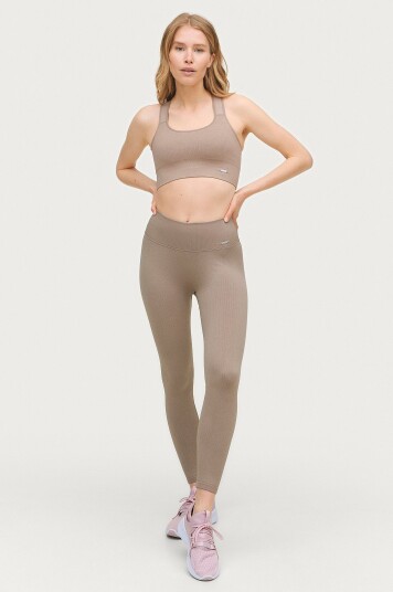 Aim'n - Treningstights Espresso Ribbed Seamless Tights - Brun