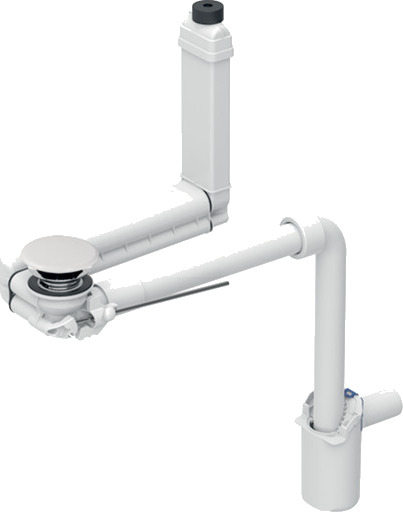 GEBERIT CLOU avløpsventil 32 mm med vannlås med plugg med løftestang Krom