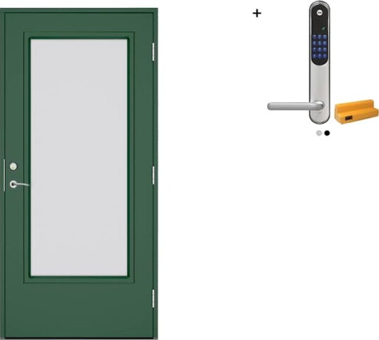 Ytterdør Swedoor Advance-Line Vision Lumina med Yale Doorman Classic Home