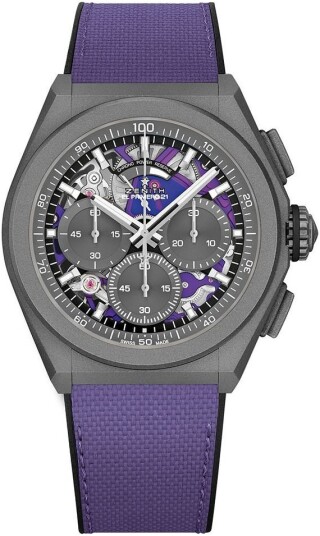 Zenith Herreklokke 97.9001.9004 80.R922 Defy El Primero Grå/Gummi