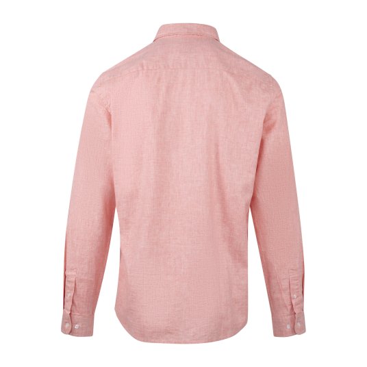 Wendel Shirt Red melange M Herringbone linen shirt