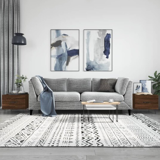  Salongbord 2 stk brun eik 50x50x40 cm konstruert tre 8720845428563