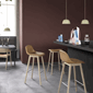 Muuto Fiber Barstol WOOD m/rygg H:65 Leather