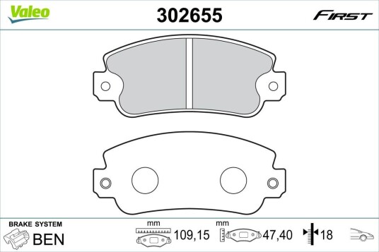 Bremseklosser VALEO 302655