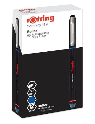 Rotring rOtring Rollerball Pen Fine Point .7 mm for Clear Writing Blå Ink 12 Count Rotring rOtring Rollerball Pen Fine Point .7 mm for Clear Writing Blå Ink 12 Count