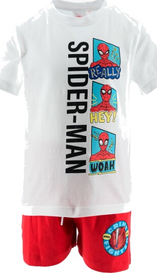 Marvel Spider Man T skjorte &  Shorts Sett Hvit 104 110