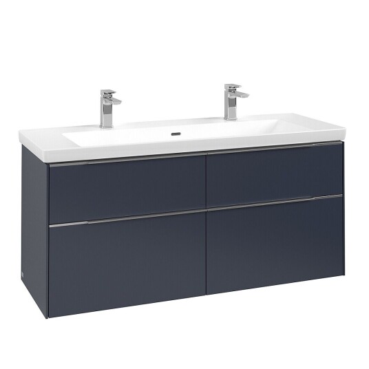 Villeroy & Boch  Subway 3.0 Servantskap m/4 skuffer 1272x576x478 mm Blå Matt