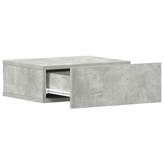 vidaXL Flytende nattbord betonggrå 40x30x15 cm sponplate