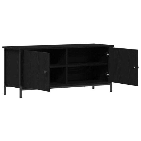  TV skap Svart eik 100 x 35 x 45 cm Konstruert tre