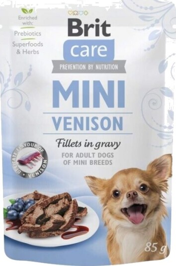 Brit Care Mini Hjortkjøtt våtfôr i saus 85 g for små hunder