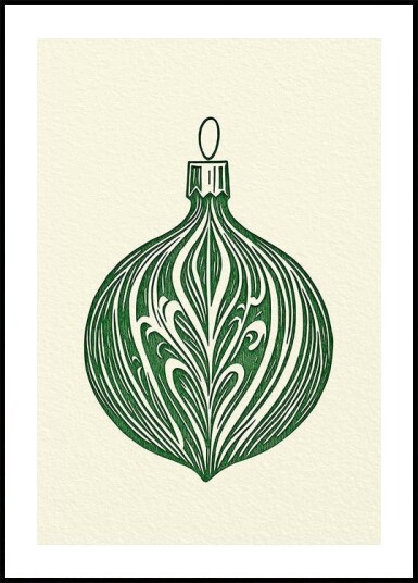 Woodcut Bauble Poster Plakat / 70x100cm