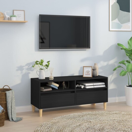 vidaXL TV-benk svart 100x34,5x44,5 cm konstruert tre
