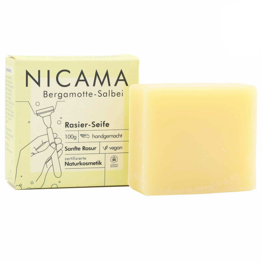 Økologisk barbersåpe Nicama Bergamot-Sage 100 gr.