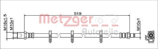 Bremseslange METZGER 4112047 Bremseslange METZGER 4112047