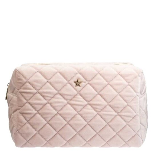 DARK Velvet Square Quilted Make-Up Pouch Large Sparkled Pale Rose DARK Velvet Square Quilted Make-Up Pouch Large Sparkled Pale Rose