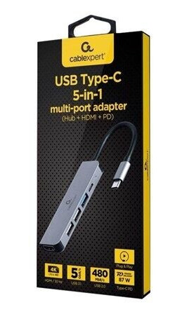 Gembird Cablexpert A-CM-COMBO5-03 - docking station - USB-C 3.1 - HDMI - GigE Gembird Cablexpert A-CM-COMBO5-03 - docking station - USB-C 3.1 - HDMI - GigE