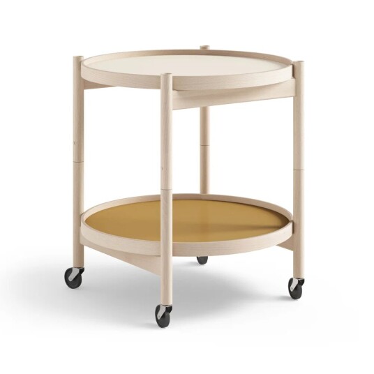 Brdr. Krüger Bølling Tray Table model 50 rullebord sunny, ubehandlet bøkestativ