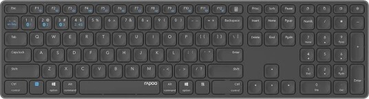 RAPOO Keyboard E9800M Trådløst Multi Mode mørkegrå RAPOO Keyboard E9800M Trådløst Multi Mode mørkegrå