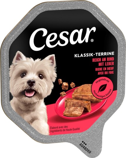 Cesar Våtfôr Megapakke Skål Klassiker Med Saftig Og Lever Okse 28 X 150 G
