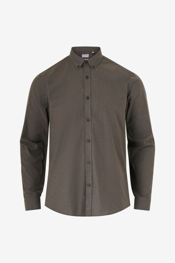 Lindbergh - Skjorte Oxford Superflex Shirt L/S - Brun Lindbergh - Skjorte Oxford Superflex Shirt L/S - Brun