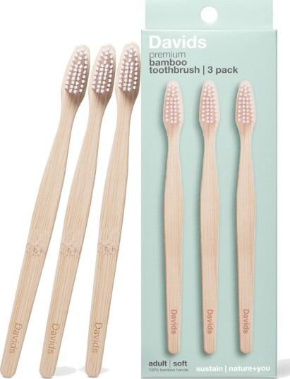 Davids Premium Bamboo Toothbrush Soft – bambustannbørster (3 stk.)