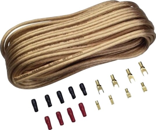 Sinuslive Bil Hifi Høyttalerkabelsett 2 X 4 Mm² 10,00 M Forgylt Inkl. Kontakter