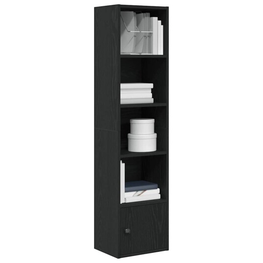 Bokhylle svart eik 31x24x127 cm konstruert tre