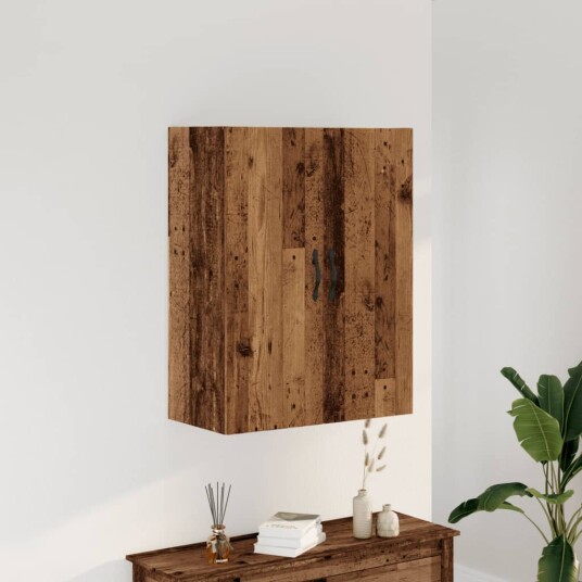 Veggmontert skap gammelt tre 69,5x34x90 cm konstruert tre 8721158445957