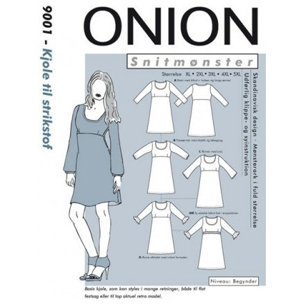 ONION Snittmønster Plus 9001 Kjole Str XL 5XL