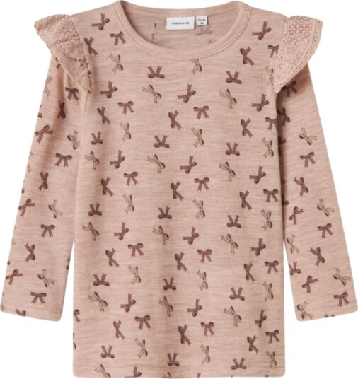 Name It Ulltrøye Wang Frills Bows Shadow Gray