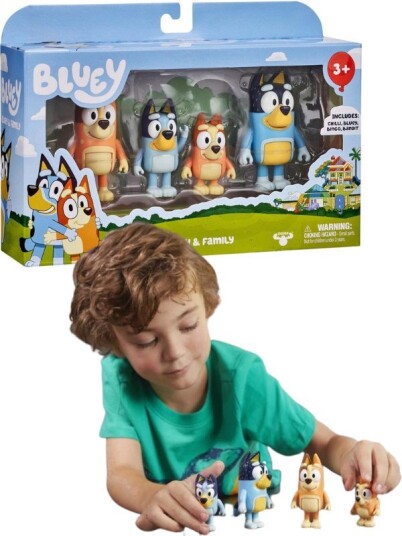 Bluey og familien figursett med 4 figurer 5 cm Bluey og familien figursett med 4 figurer 5 cm