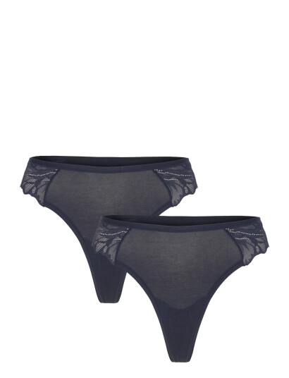 Lindex Brief Thong Reg Blenda Co W La Navy XL