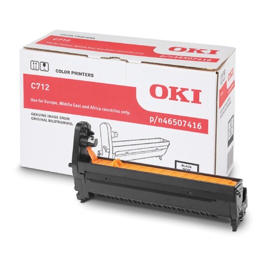 OKI C712 BK Tromle - 46507416 Original - Svart 30000 sider