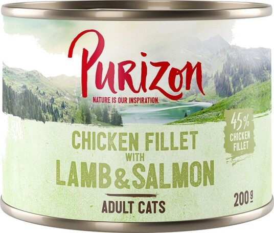 Purizon Våtfôr Adult Original Kornfri Med Laks & Kyllingfilet Lam 12 X 200 G
