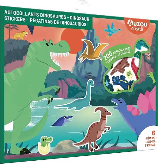 Auzou Stickers Dinosaurs 200 Pcs Multi/patterned ONE SIZE