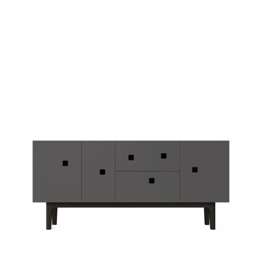 Zweed Peep M2 mediabenk slate grey, sortlakkert