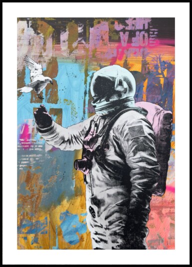 Astronaut Meets Dove Plakat / 50x70 Astronaut Meets Dove Plakat / 50x70