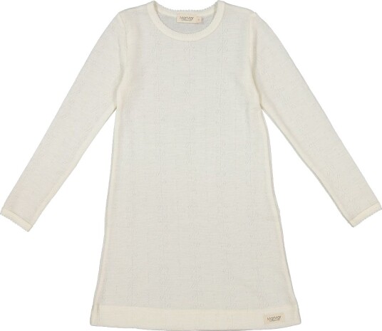 MarMar Nattkjole Ull Pointelle Natural MarMar 10 år 140 Nattkjole Beige Hvit