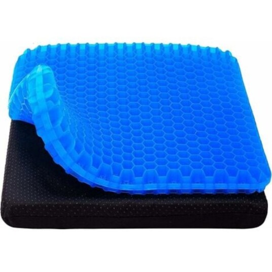 Memory Gel Sittepute Gelpute Ortopedisk Ergonomisk Stolpute for kontor bil Anti Decubitus Halebeinspute Blå