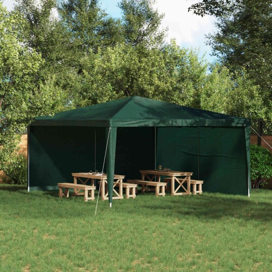vidaXL Party Telt Sidevegg 2 stk. 400 x 195 cm Grønn PE og stål